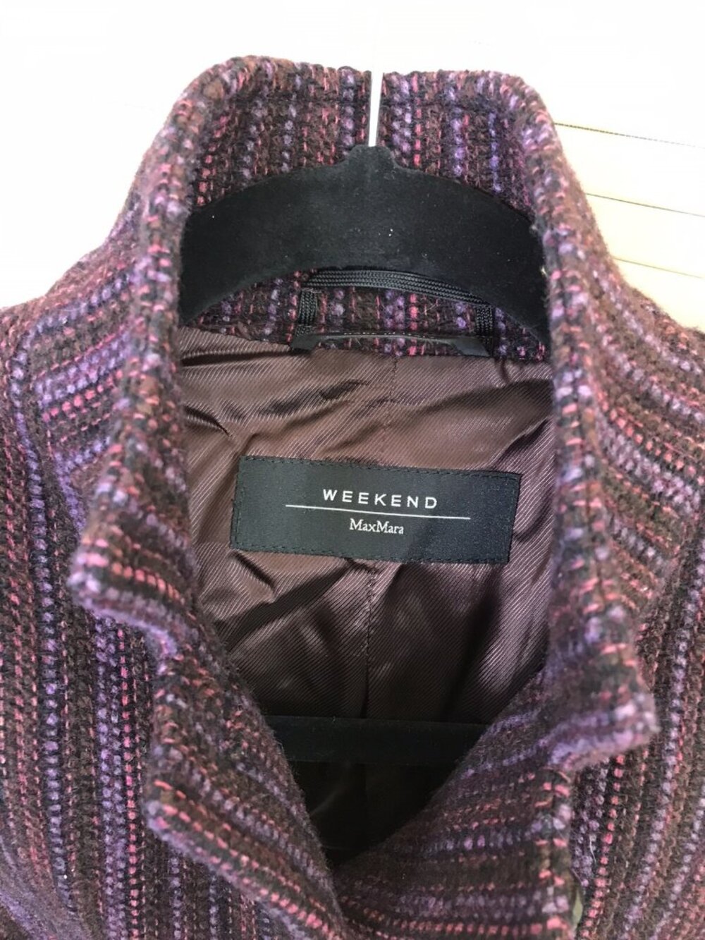 MAX MARA Weekend purple textured wool blend blazer jacket sz 4 - Picture 5 of 6